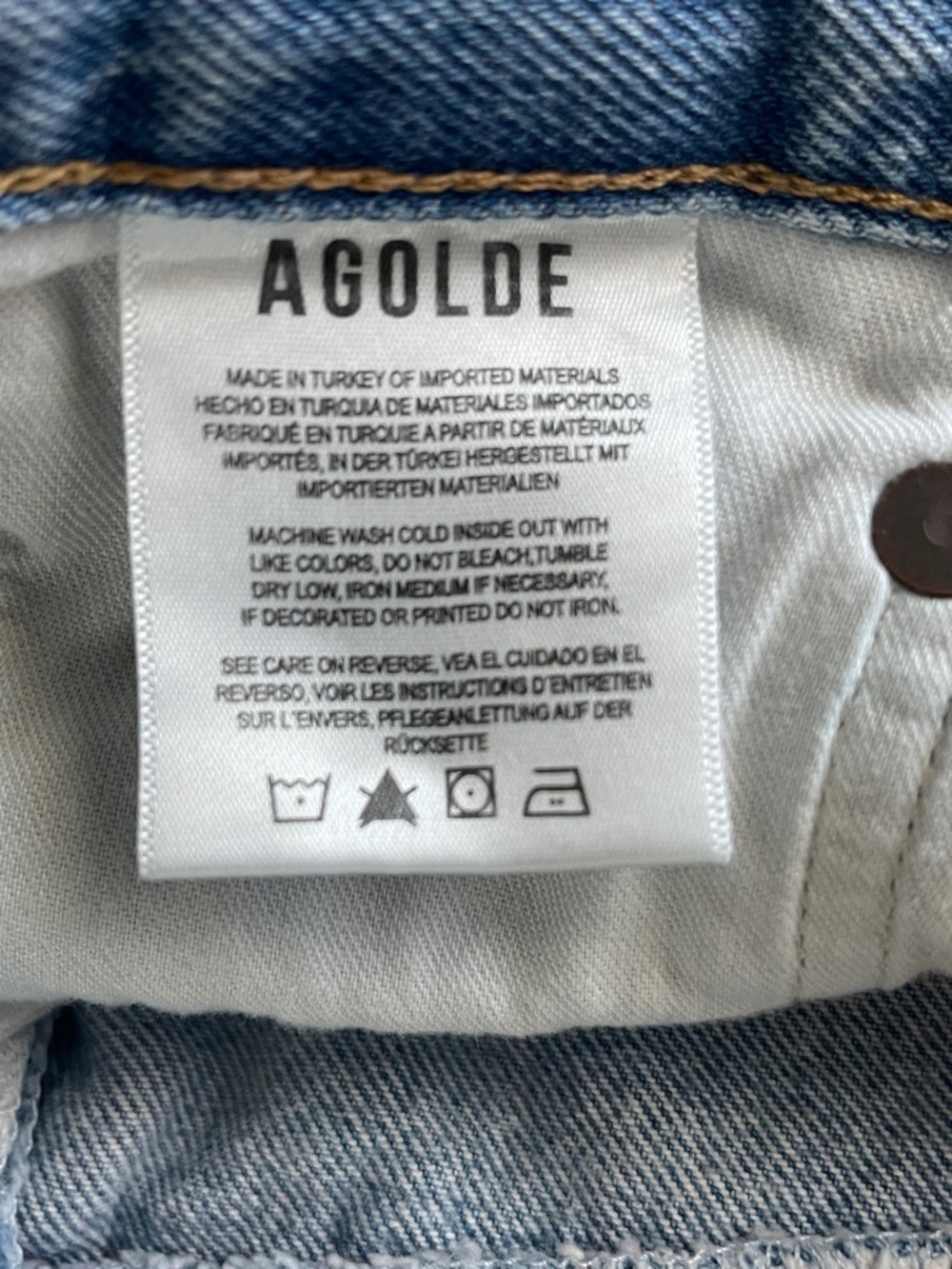AGOLDE Liv Mini Skirt Light Wash Denim Size 28 - Picture 5 of 7